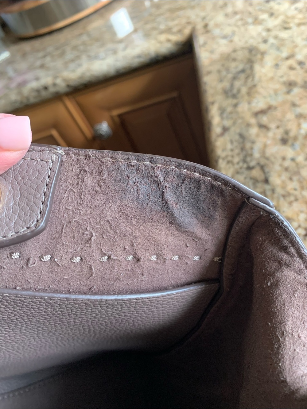 Tory Burch Taupe Pebbled Leather Shoulder Bag - Picture 13 of 16